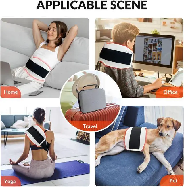 Alt view image 4 of 7 - ZJZK 24W Silicone Heating Pad For Back Neck And Shoulders Red Infrared Light Phototherapy Physical Therapy Device Body Wrap Belt