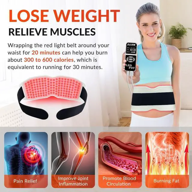 Alt view image 7 of 7 - ZJZK 24W Silicone Heating Pad For Back Neck And Shoulders Red Infrared Light Phototherapy Physical Therapy Device Body Wrap Belt