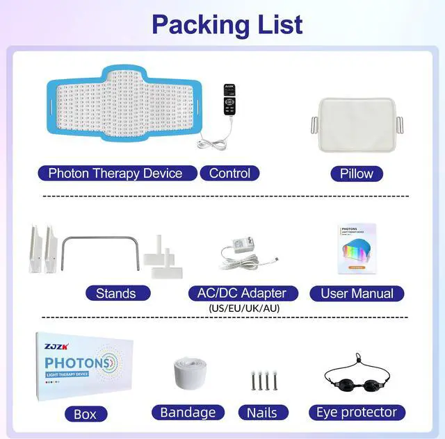 Alt view image 7 of 7 - ZJZK PDT LED Light Photodynamic Facial Skin Care Rejuvenation Photon Therapy Machine 7 Color LED Light Therapy