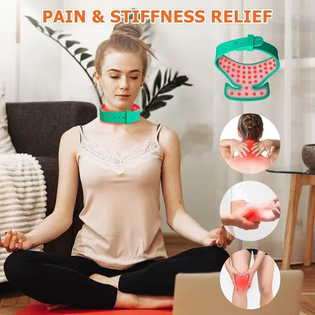 Alt view image 2 of 7 - ZJZK 660nm 850nm 940nm Led Red Lamp Therapy Near Infrared Light Therapy Heating Pad Device for Neck Shoulder Back Leg Pain Relief Green