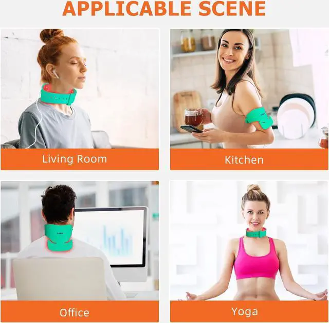 Alt view image 5 of 7 - ZJZK 660nm 850nm 940nm Led Red Lamp Therapy Near Infrared Light Therapy Heating Pad Device for Neck Shoulder Back Leg Pain Relief Green