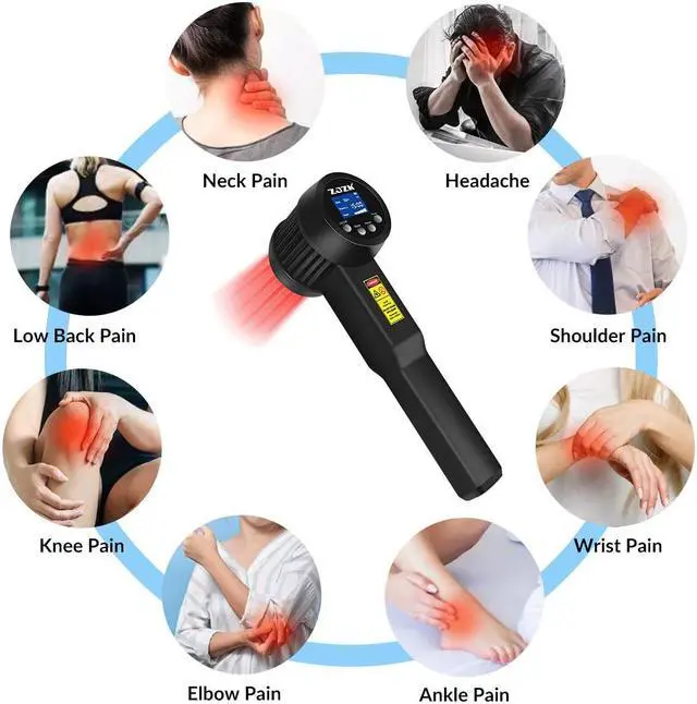 Alt view image 7 of 7 - ZJZK Handheld 5W 10x808nm 15x650nm Cold Laser Therapy Device Muscle Relax Back Neck Pain Relief Treatment Physiotherapy Instrument