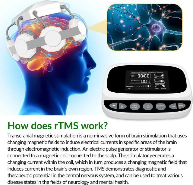 Alt view image 3 of 7 - ZJZK Tms Therapy Transcranial Magnetic Stimulation Machine For Parkinson Schizophrenia Insomnia Depression Stroke Treatment