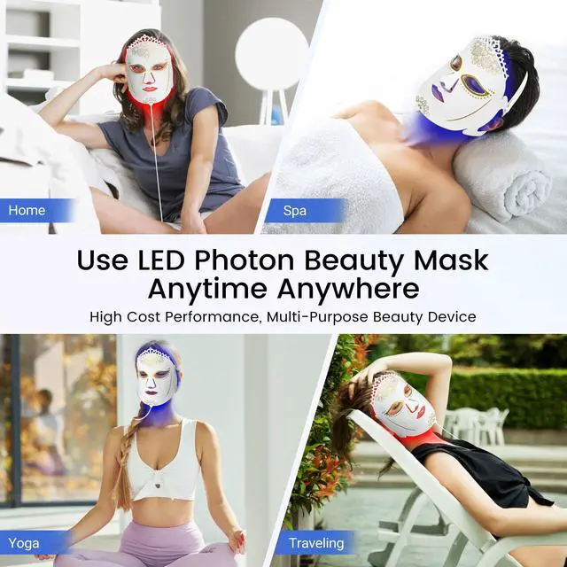 Alt view image 5 of 7 - ZJZK 7 Color Light Therapy 360Pcs Chips Red Light Therapy Mask For Skin Rejuvenation Anti-Aging Lighten Dark Circles