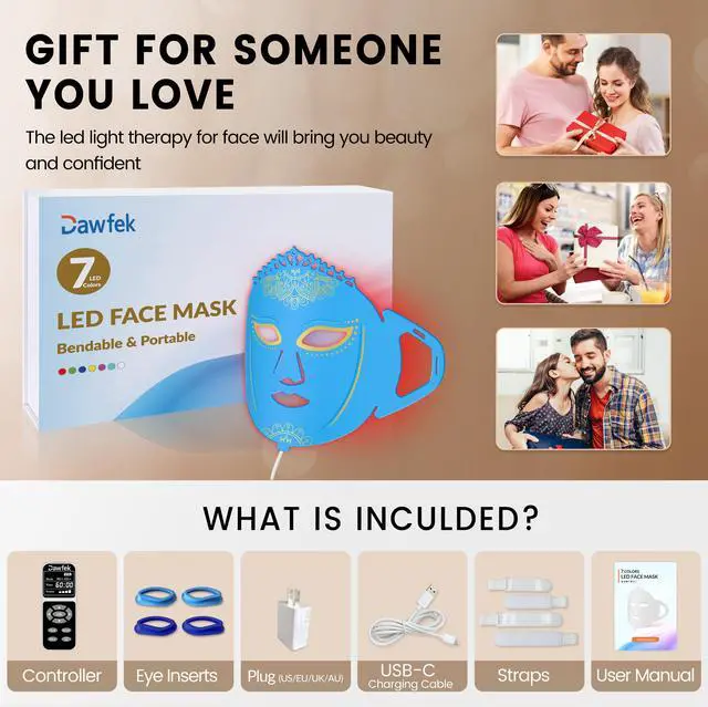 Alt view image 7 of 7 - ZJZK 7 Color Light Therapy 360Pcs Chips Red Light Therapy Mask For Skin Rejuvenation Anti-Aging Lighten Dark Circles Black