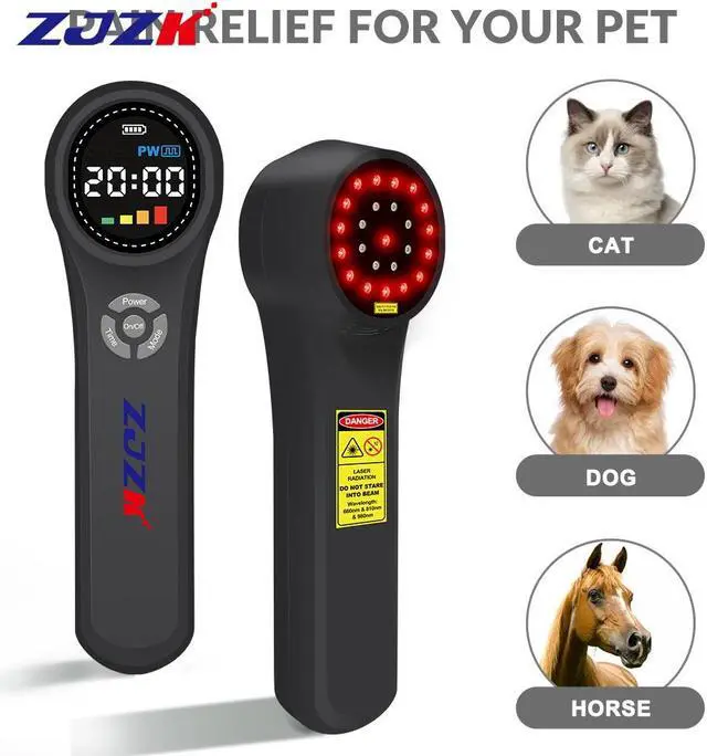 Main image of ZJZK Cold Laser Therapy For Arthritis 16X660Nm 4X810Nm 4X980Nm Hand Held Cold Laser For People Or Animals Easy To Carry Black