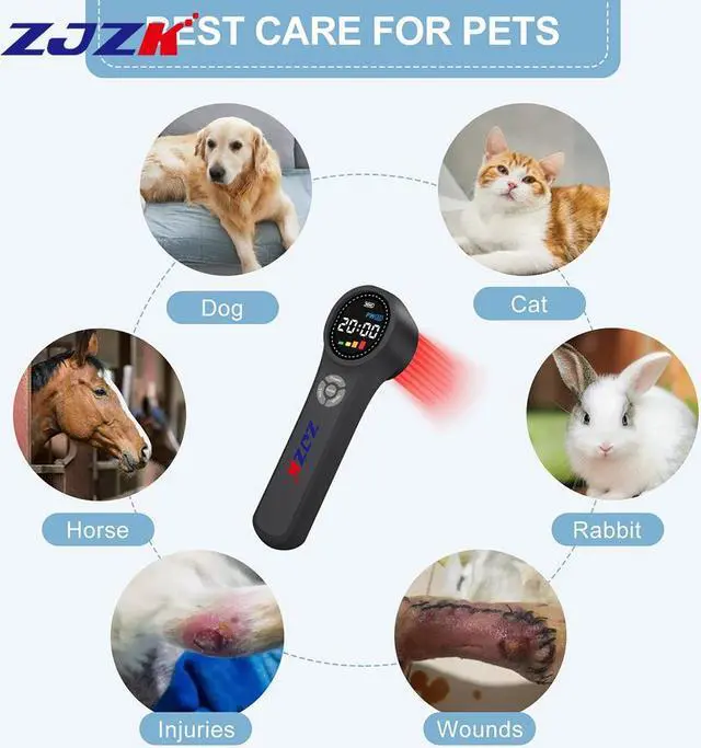 Alt view image 3 of 7 - ZJZK Cold Laser Therapy For Arthritis 16X660Nm 4X810Nm 4X980Nm Hand Held Cold Laser For People Or Animals Easy To Carry Black