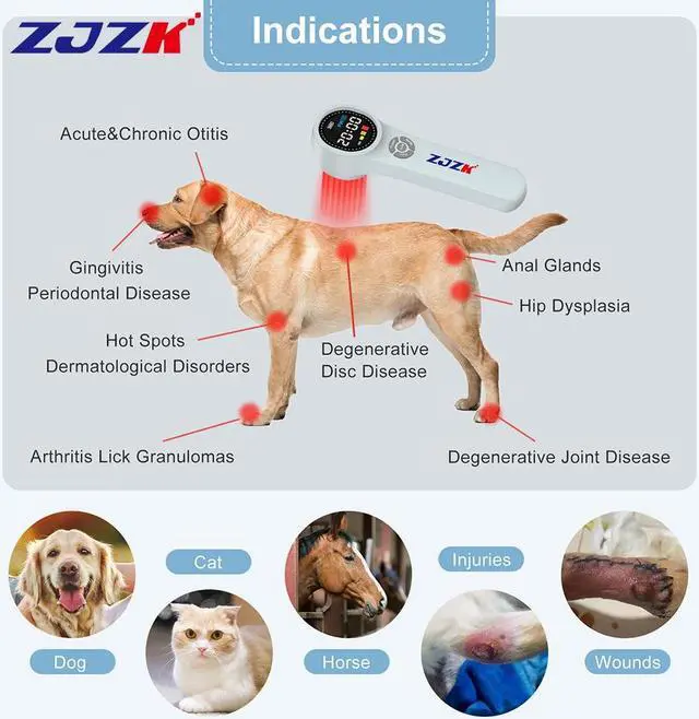 Alt view image 5 of 7 - ZJZK Cold Laser Therapy For Arthritis 16X660Nm 4X810Nm 4X980Nm Hand Held Cold Laser For People Or Animals Easy To Carry Grey