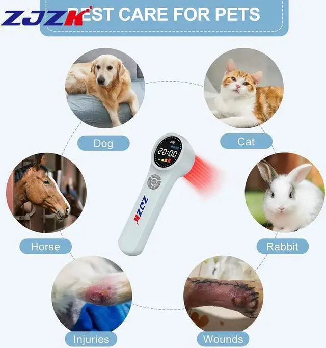 Alt view image 4 of 7 - ZJZK Cold Laser Therapy For Arthritis 16X660Nm 4X810Nm 4X980Nm Hand Held Cold Laser For People Or Animals Easy To Carry Grey