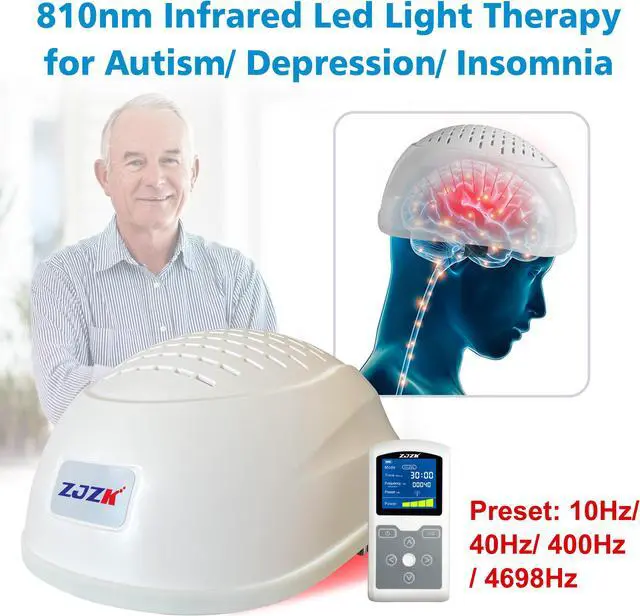 Main image of ZJZK 280Pcs Led 810Nm Red Light Therapy Helmet For Treat Stroke Post Traumatic Stress Disorder