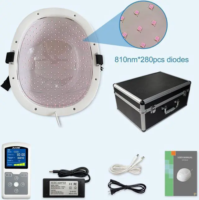 Alt view image 7 of 7 - ZJZK 280Pcs Led 810Nm Red Light Therapy Helmet For Treat Stroke Post Traumatic Stress Disorder