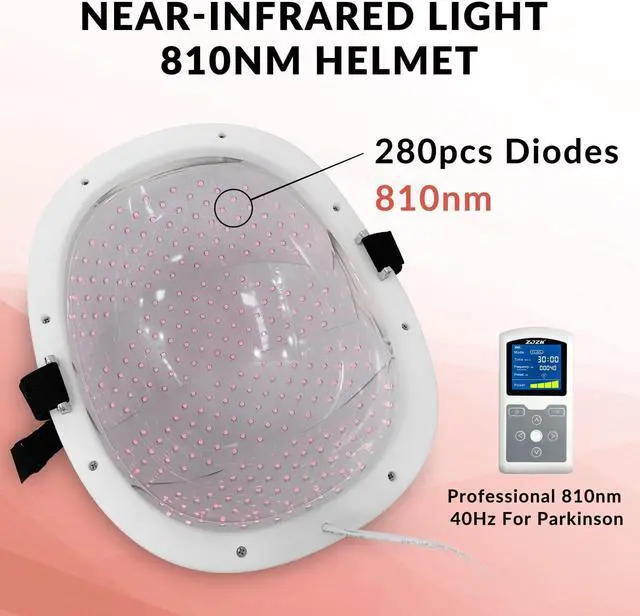 Alt view image 2 of 7 - ZJZK 280Pcs Led 810Nm Red Light Therapy Helmet For Treat Stroke Post Traumatic Stress Disorder