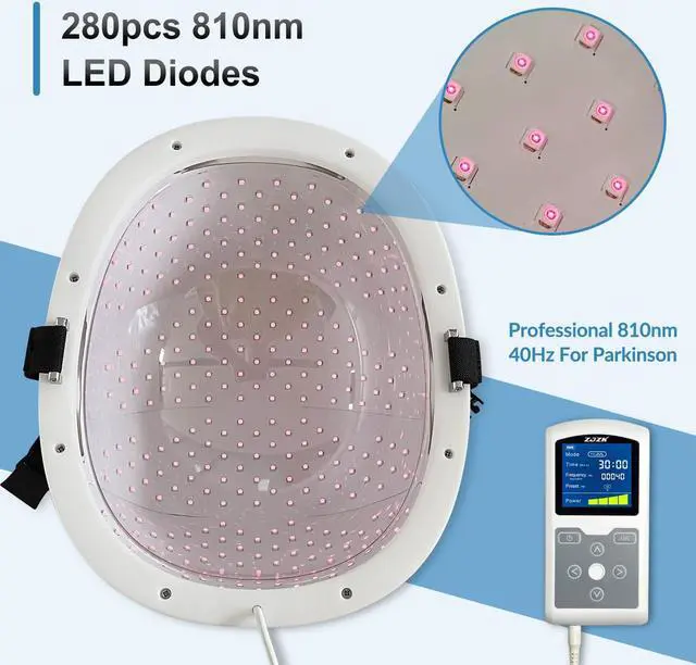 Alt view image 4 of 7 - ZJZK 810nm Led Helmet Stroke Therapy Photobiomodulation Treatment Red Light Convenient For Home Use Improve Sleep