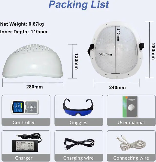 Alt view image 3 of 7 - ZJZK Parkinson'S Treatment & 810Nm Led Helmet For Cognitive Function Mood Enhancement Suitable For Hospitals Clinics Families