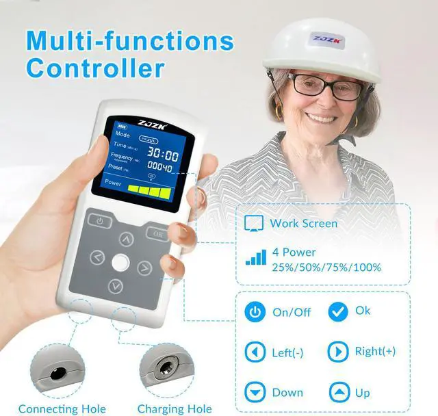 Alt view image 7 of 7 - ZJZK Parkinson'S Treatment & 810Nm Led Helmet For Cognitive Function Mood Enhancement Suitable For Hospitals Clinics Families