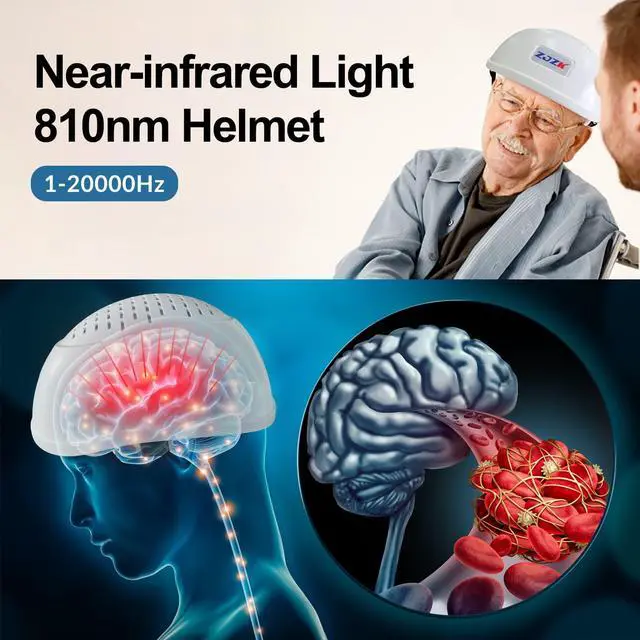 Alt view image 2 of 7 - ZJZK 810Nm Red Light Therapy Helmet For Dementia Promotes Nerve Repair Suitable For Hospitals Clinics Families
