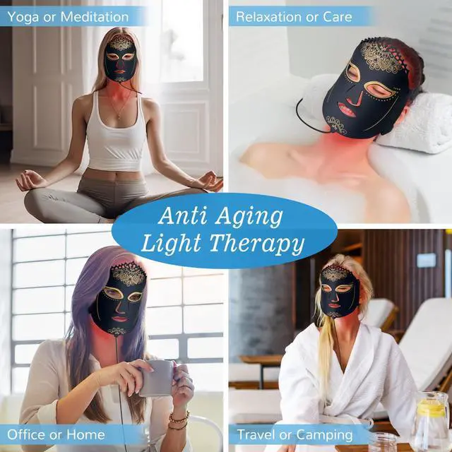 Alt view image 6 of 7 - ZJZK Led Red Light Therapy Face & Neck Mask, 7 Colors Led Light Therapy Facial Mask
