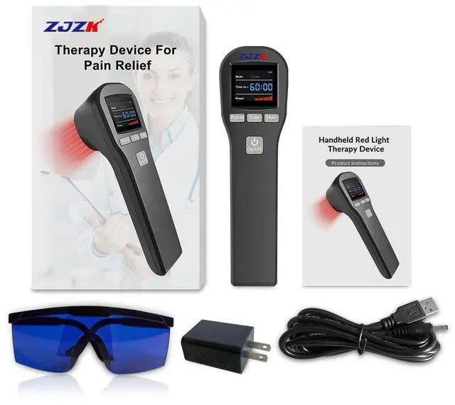 Alt view image 6 of 7 - ZJZK LLLT Cold Laser Therapy Device 4*808nm & 16*650nm Human/Vet Handheld Infrared Red Light Therapy, human,Pet Dogs Treatment Device for Muscle Pain Relief & Improve Healing