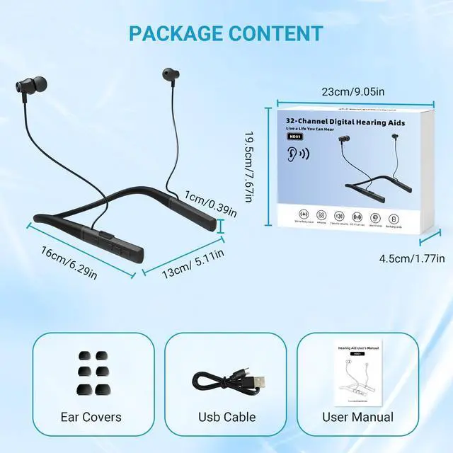 Alt view image 6 of 7 - ZJZK Hearing Aids for Seniors, Rechargeable Neckband Hearing Amplifier Devices for Adult,  Wireless Magnetic Neck Hanging Hearing Aid with Noise Cancellation, 32-channel Digital, 7 Volumes Control