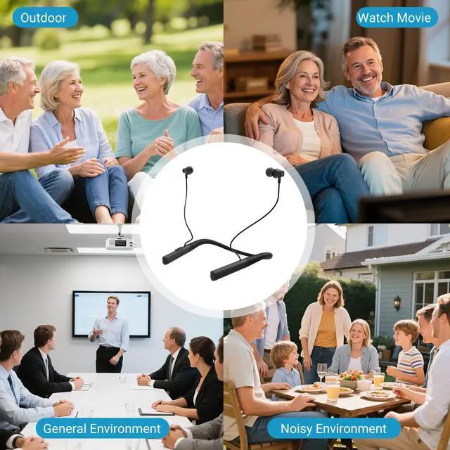 Alt view image 5 of 7 - ZJZK Hearing Aids for Seniors, Rechargeable Neckband Hearing Amplifier Devices for Adult,  Wireless Magnetic Neck Hanging Hearing Aid with Noise Cancellation, 32-channel Digital, 7 Volumes Control