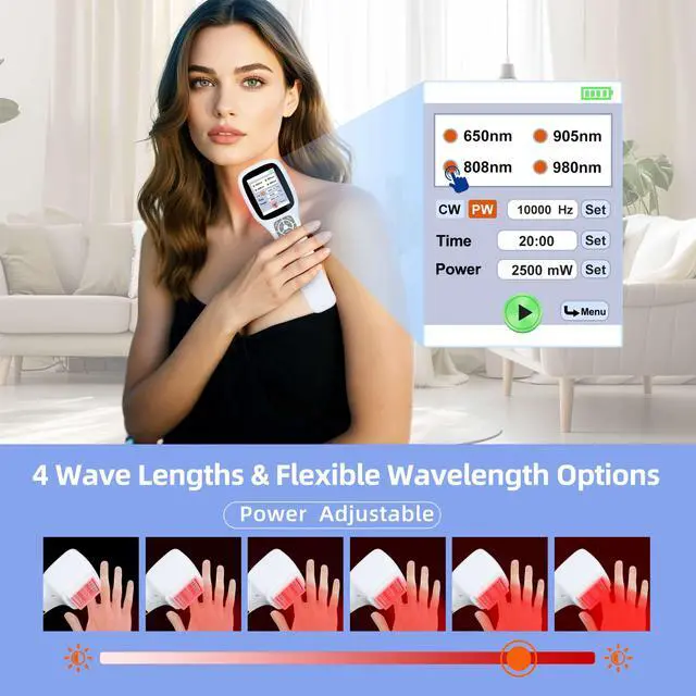 Alt view image 6 of 7 - ZJZK Cold Laser Therapy Device, Infrared Red Light Laser Therapy for Joint, 650nm*10+808nm*5+905nm*5+980nm*5, Muscle Relax and Pain Relief, Pet Laser Therapy at Home for Human or pet