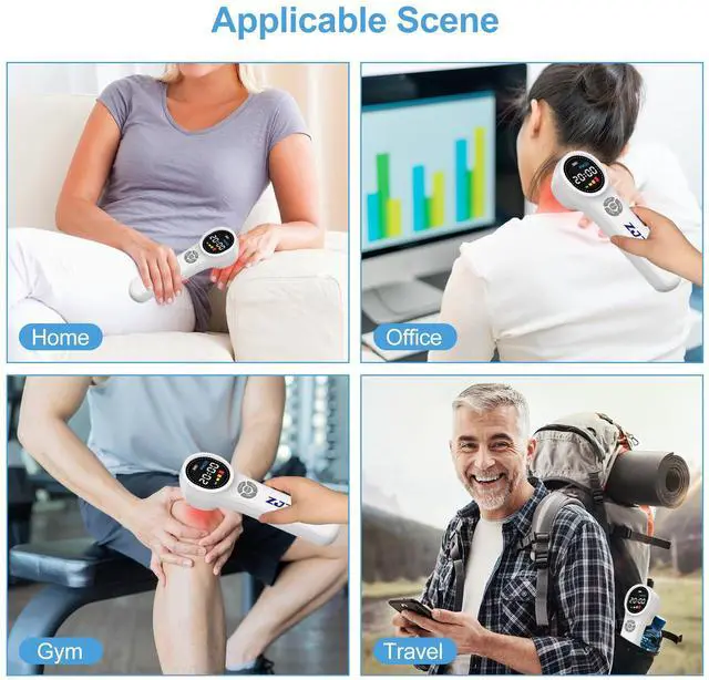 Alt view image 3 of 7 - ZJZK Handheld Red Light Therapy Device, Cold Light Therapy Machine for Knee, Shoulder, Muscle, Joint Pain Relief,980nmx4 810nmx4 660nm*16, Near Infrared Light Therapy for Human at Home or Travel Whtie