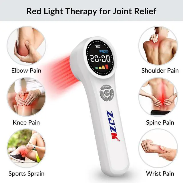 Alt view image 5 of 7 - ZJZK Handheld Red Light Therapy Device, Cold Light Therapy Machine for Knee, Shoulder, Muscle, Joint Pain Relief,980nmx4 810nmx4 660nm*16, Near Infrared Light Therapy for Human at Home or Travel Whtie