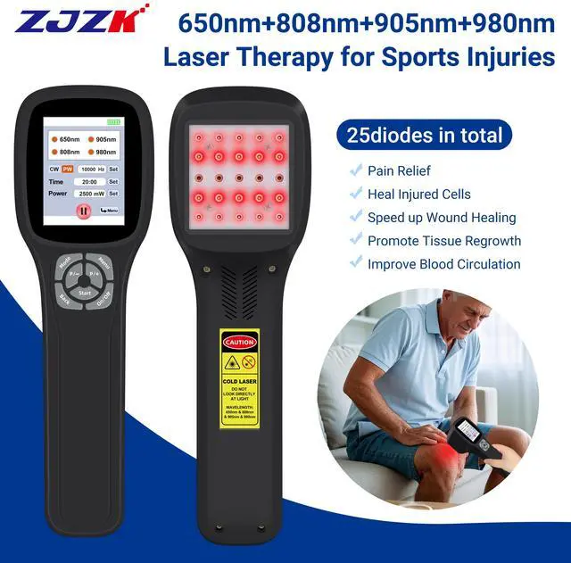 Main image of ZJZK Cold Laser Therapy Device, Infrared Red Light Laser Therapy for Dog Joint, 650nm*10+808nm*5+905nm*5+980nm*5 Muscle Relax and Pain Relief, Laser Therapy at Home