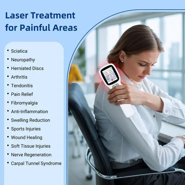 Alt view image 4 of 7 - ZJZK Cold Laser Therapy Device, Infrared Red Light Laser Therapy for Dog Joint, 650nm*10+808nm*5+905nm*5+980nm*5 Muscle Relax and Pain Relief, Laser Therapy at Home white