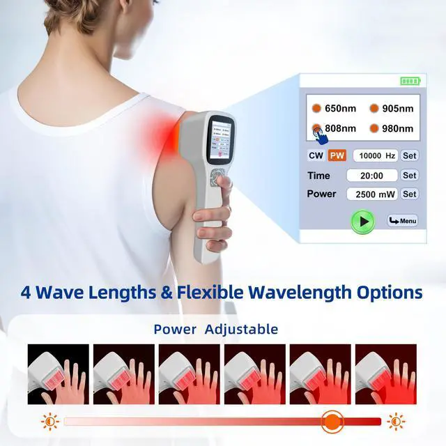 Alt view image 6 of 7 - ZJZK Cold Laser Therapy Device, Infrared Red Light Laser Therapy for Dog Joint, 650nm*10+808nm*5+905nm*5+980nm*5 Muscle Relax and Pain Relief, Laser Therapy at Home grey