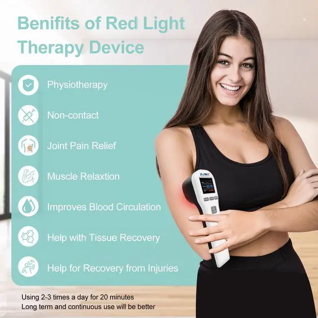 Alt view image 3 of 7 - ZJKC Cold Light Therapy Wand For Ankle Shoulder Knee Elbow Hand 4x808nm +16x650nm Red Light Therapy Device For Human Pet, Near Infrared Light Therapy For Tissue Joint Pain Relief Muscle Recovery, Home