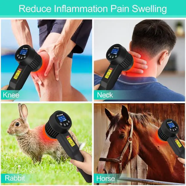Alt view image 2 of 6 - ZJZK 3W red light therapy Laser Therapy for Dogs use to manage pain inflammation and wound healing Photobiomodulation (PBM) 650nm*15+808nm*10 3W/3000mW