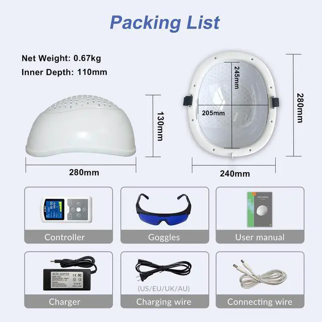 Alt view image 7 of 7 - ZJKC 1070nm photobiomodulation Helmet Near Infrared Light Therapy for Brain Health red light therapy Stroke Parkinson