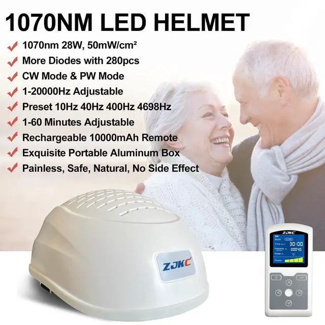 Alt view image 4 of 7 - ZJKC 1070nm photobiomodulation Helmet Near Infrared Light Therapy for Brain Health red light therapy Stroke Parkinson