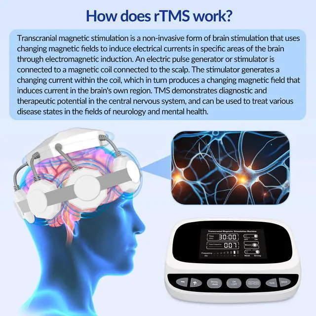 Alt view image 2 of 7 - ZJKC Rtms Repetitive Transcranial Magnetic Stimulation Therapy for Stroke Insomnia at home use