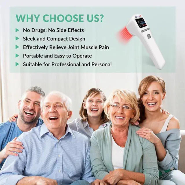 Alt view image 4 of 7 - ZJZK Cold Laser Therapy Device for Muscle & Joint, 4x808nm+16x650nm, Pain Relief, Accelerate Healing, Home Light Therapy for Human and Animals