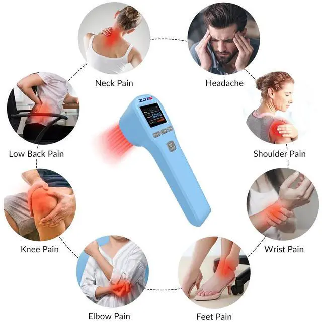 Alt view image 5 of 7 - ZJZK Cold Laser Therapy Device for Muscle & Joint, 4x808nm+16x650nm, Pain Relief, Accelerate Healing, Home Light Therapy for Human and Animals Blue