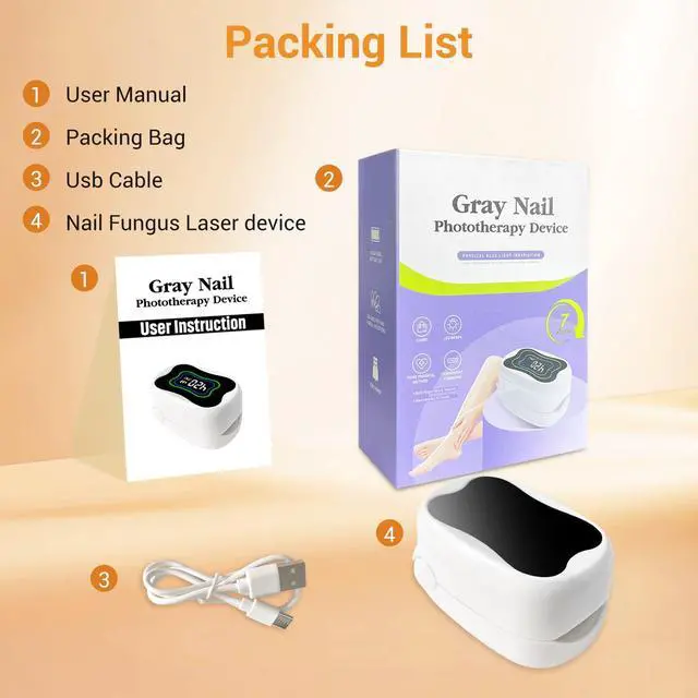 Alt view image 7 of 7 - ZJZK Nail Fungus Light for Toenails, Highly Effective Blue Light to Defeat Onychomycosis, Revolutionary Nail Fungus Solution Easy to Use at Home, Elderly