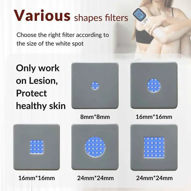 Alt view image 6 of 7 - ZJZK 308nm wavelength UVB portable handheld Lamp device, suitable for home use, safe and efficient for vitiligo psoriasis