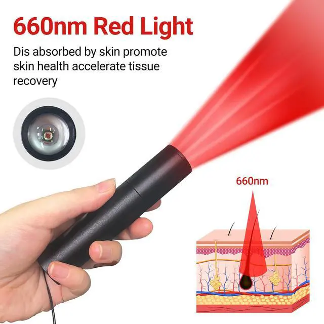 Alt view image 2 of 7 - ZJZK 660nm Handheld Red Light Therapy Torch for Joint and Chronic Pain at Home Use