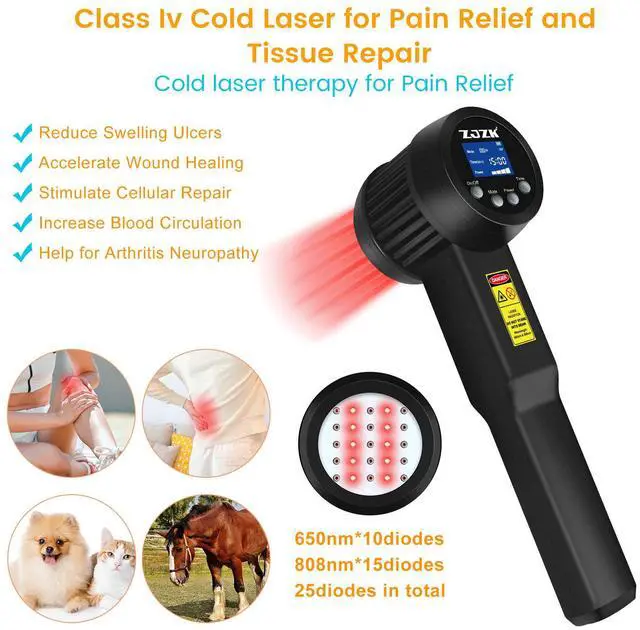 Main image of ZJZK Cold laser therapy device Anti Inflammation Laser Therapy Machine 8W 650nm*10+808nm*15 Reduce Swelling 8W