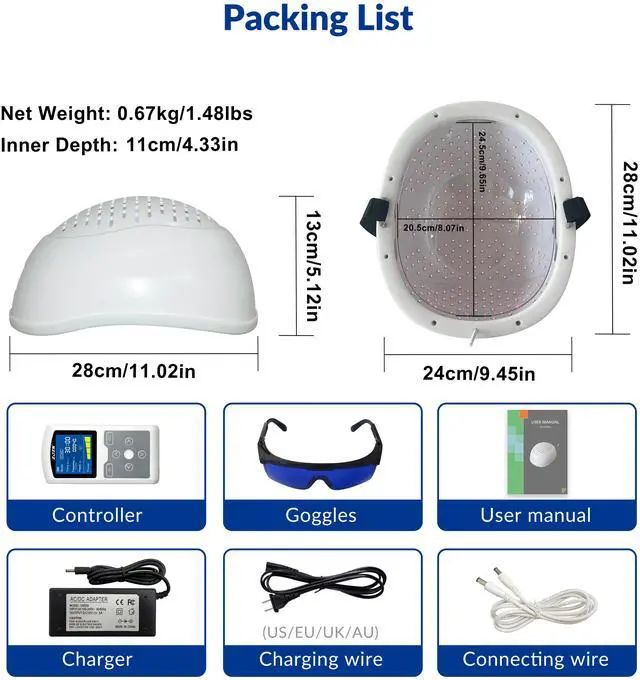 Alt view image 7 of 7 - ZJZK 1070 Near Infrared Helmet Light Therapy Photobiomodulation for Improve sleep and Enhance Cognition