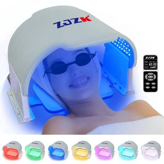 Main image of ZJZK Red Light Therapy Mask-Infrared Photons Facial Skin Care Machine LED Beauty Mask-Flexible Led Light Therapy Silicone material grey