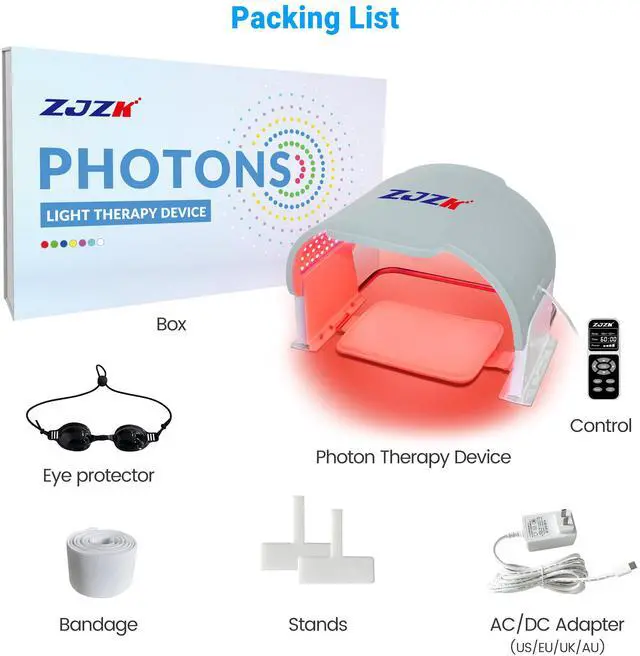 Alt view image 7 of 7 - ZJZK Red Light Therapy Mask-Infrared Photons Facial Skin Care Machine LED Beauty Mask-Flexible Led Light Therapy Silicone material grey