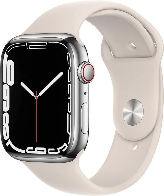 Main image of Apple Watch Series 7 45mm GPS 32GB - Aluminum + Starlight Sport Band Refurbished Very Good