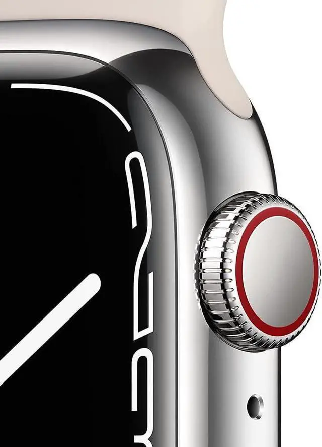 Alt view image 3 of 3 - Apple Watch Series 7 45mm GPS 32GB - Aluminum + Starlight Sport Band Refurbished Very Good