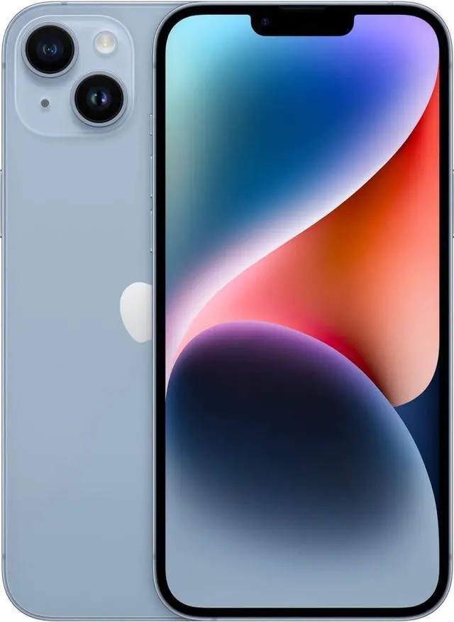 Alt view image 4 of 4 - Apple iPhone 14 128GB Blue Unlocked Premium 90% and Above battery - Excellent