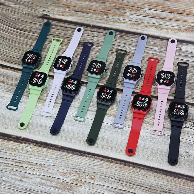 Alt view image 5 of 5 - Ultra-Thin Digital Watch for Men Women - Gray