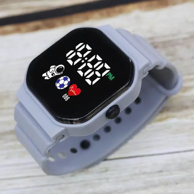 Main image of Ultra-Thin Digital Watch for Men Women - Gray