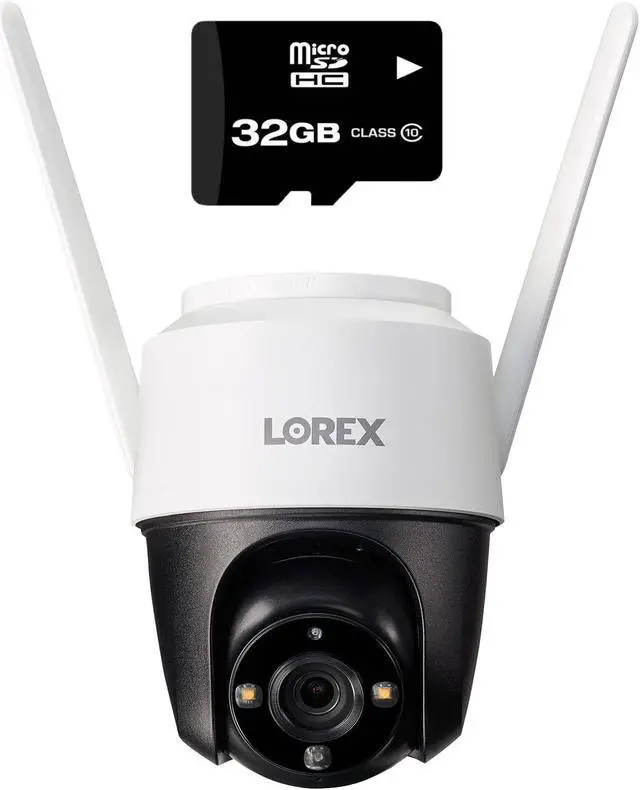 Main image of Lorex 2K Pan-Tilt Indoor/Outdoor WiFi Security Camera - Home Security Camera with 360 View Auto-Tracking, Color Night Vision, Person Detection, and Warning - Free 32GB Micro SD Card (2K White)